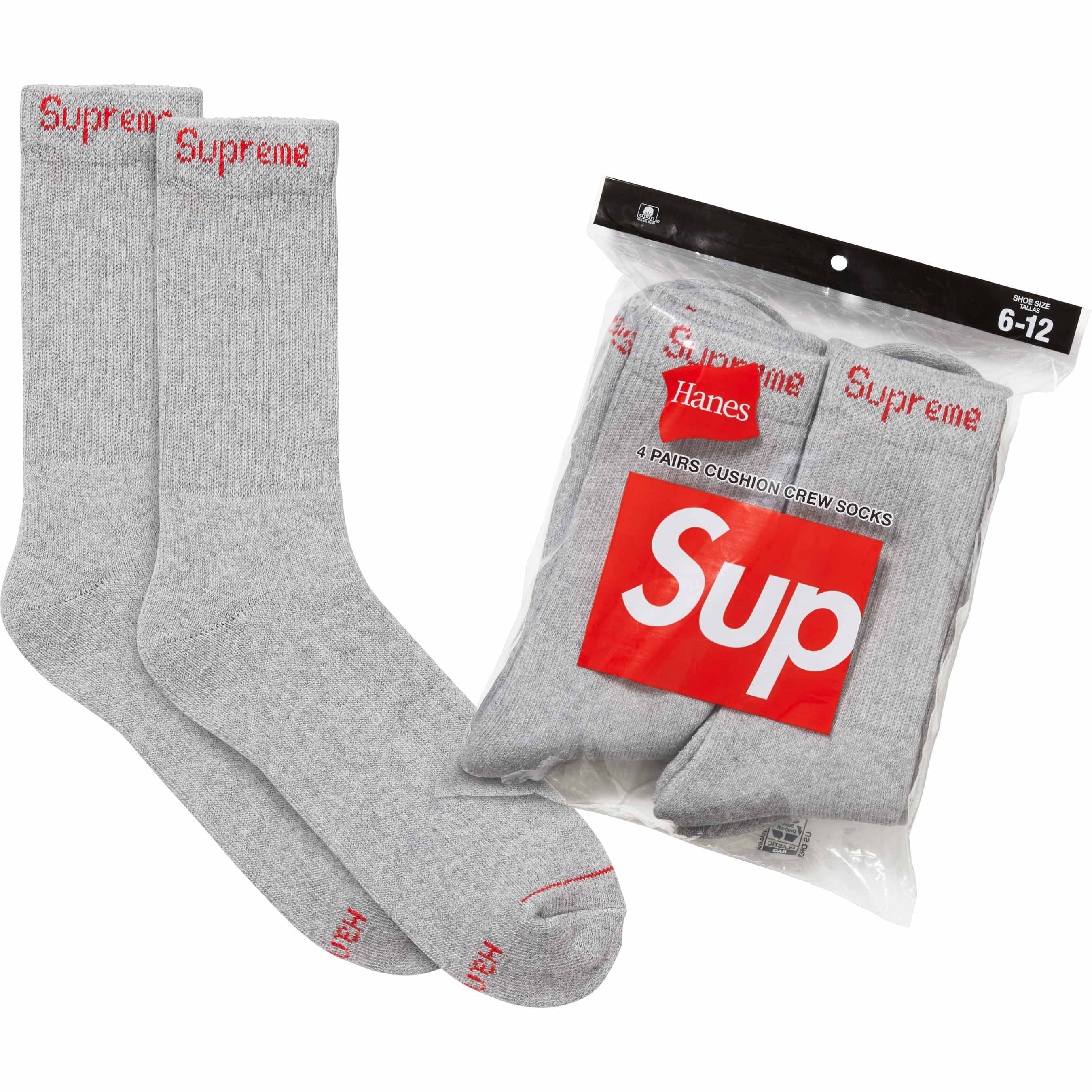 Supreme®/Hanes® Crew Socks (4 Pack) view 2